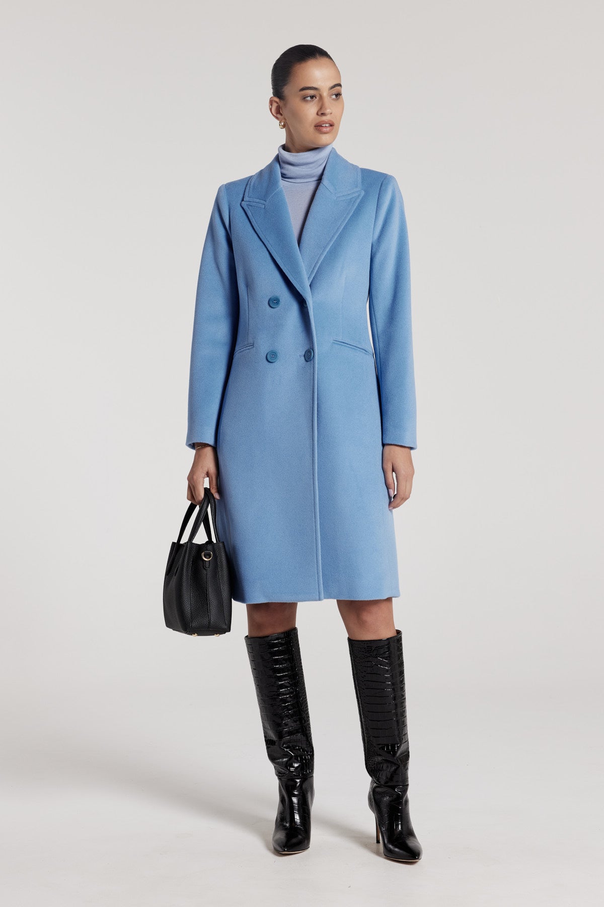 Albert Wool Coat - Sky Blue-Perri Cutten