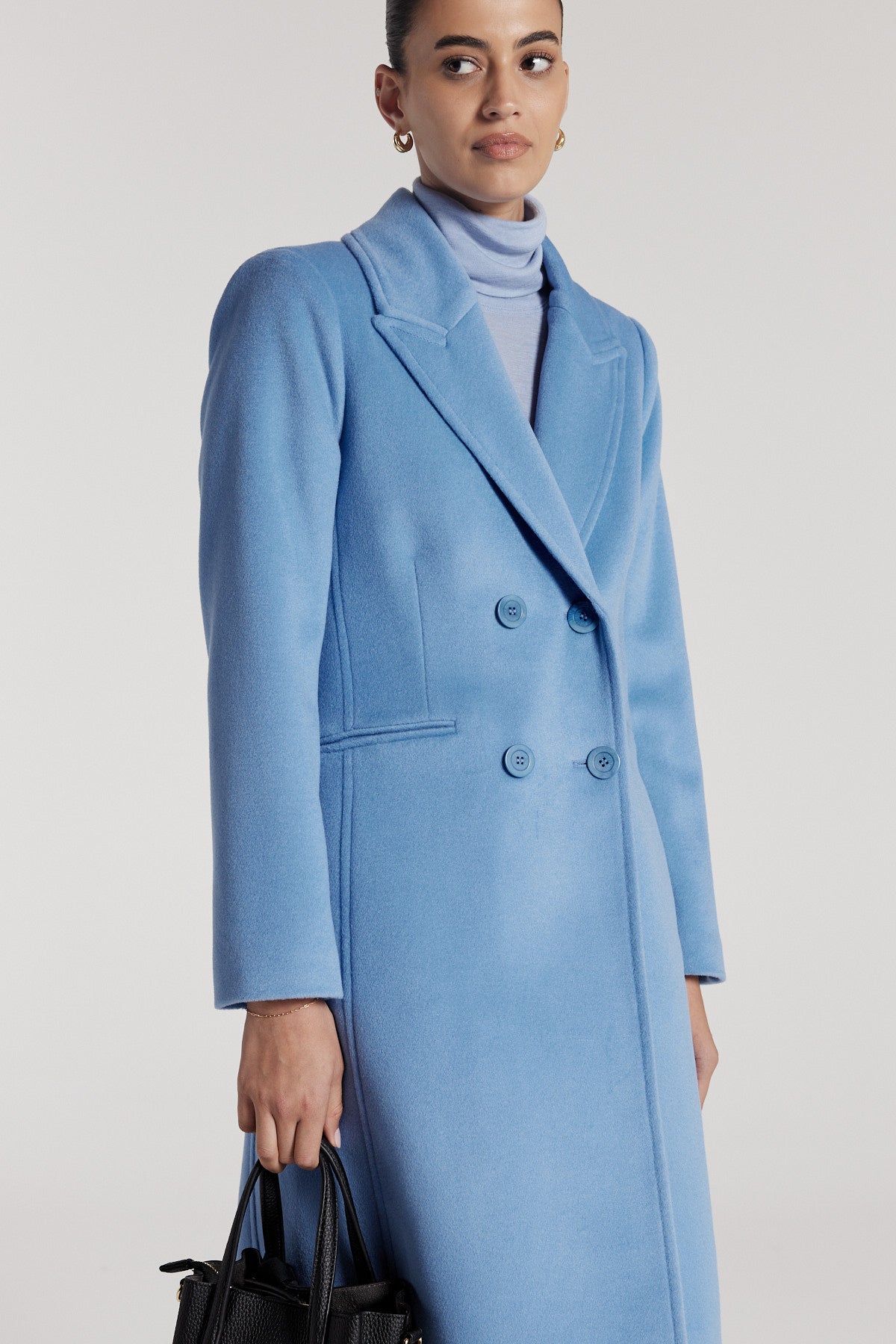 Albert Wool Coat - Sky Blue-Perri Cutten