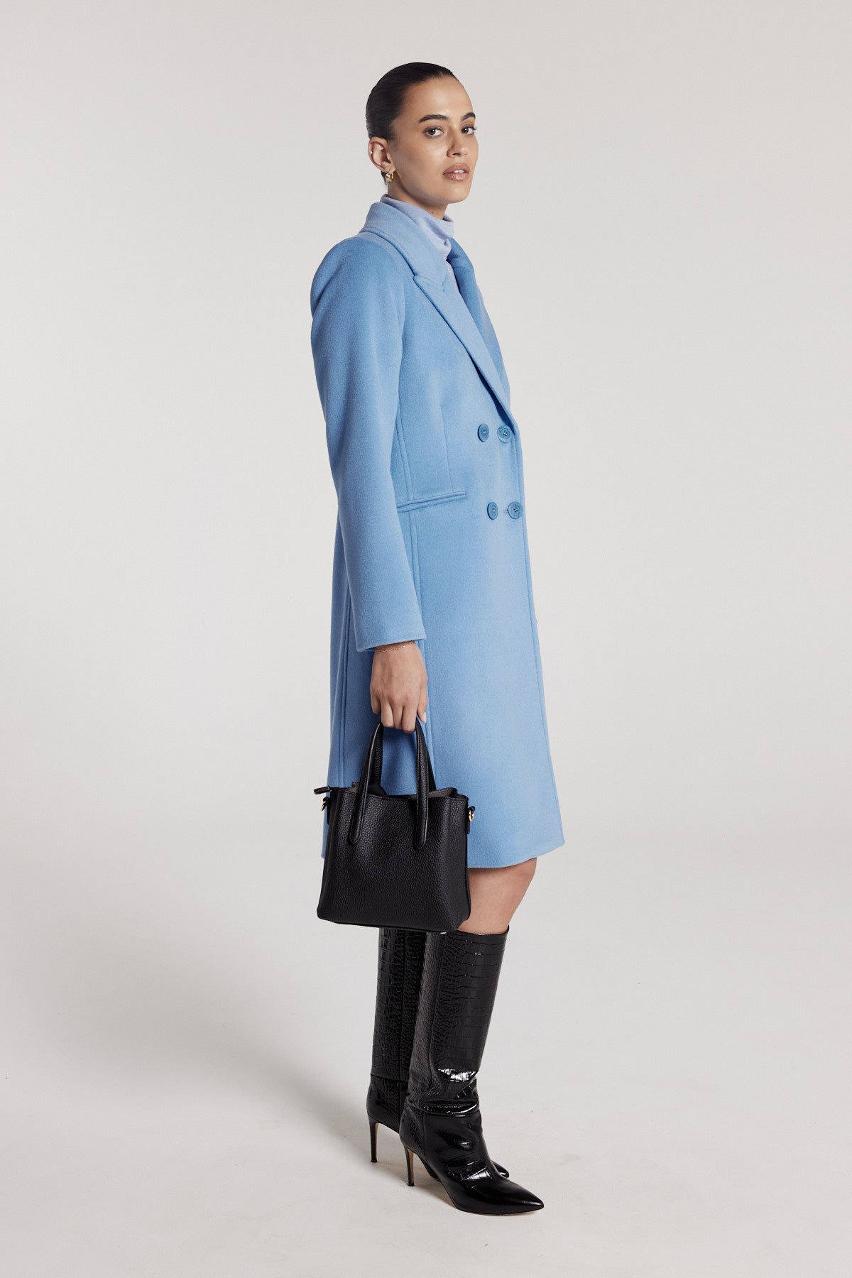 Albert Wool Coat - Sky Blue-Perri Cutten