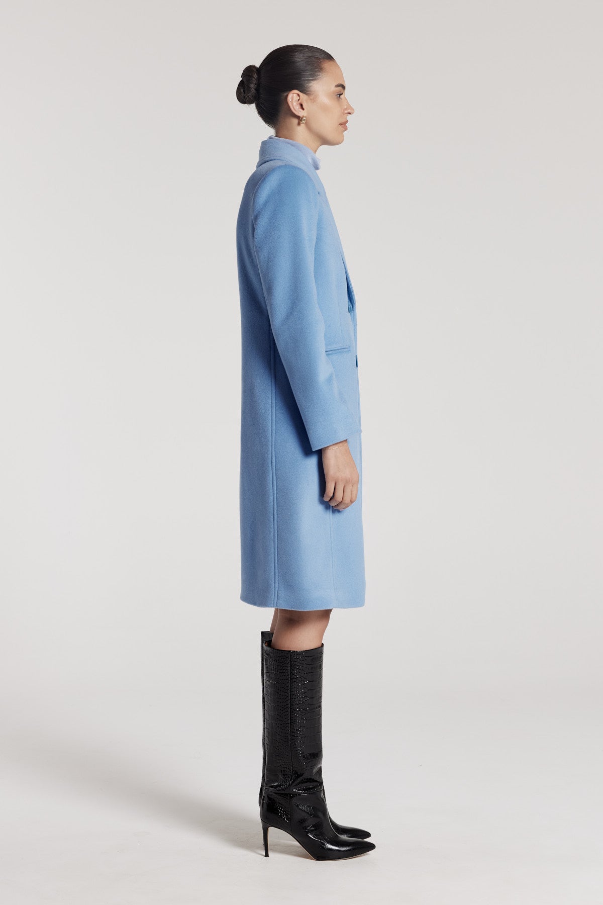 Albert Wool Coat - Sky Blue-Perri Cutten