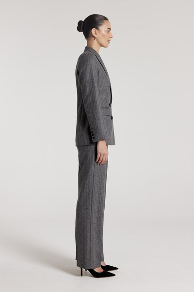 Ava Pinstripe Jacket - Charcoal-Perri Cutten