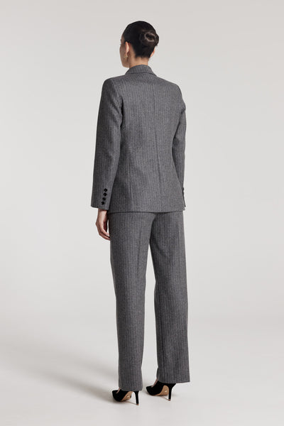 Ava Pinstripe Jacket - Charcoal-Perri Cutten