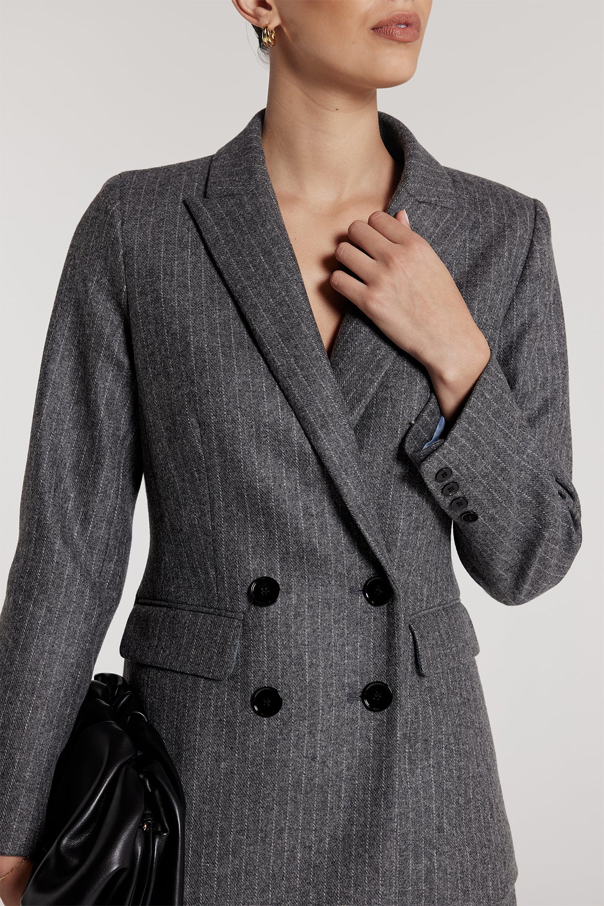 Ava Pinstripe Jacket - Charcoal-Perri Cutten