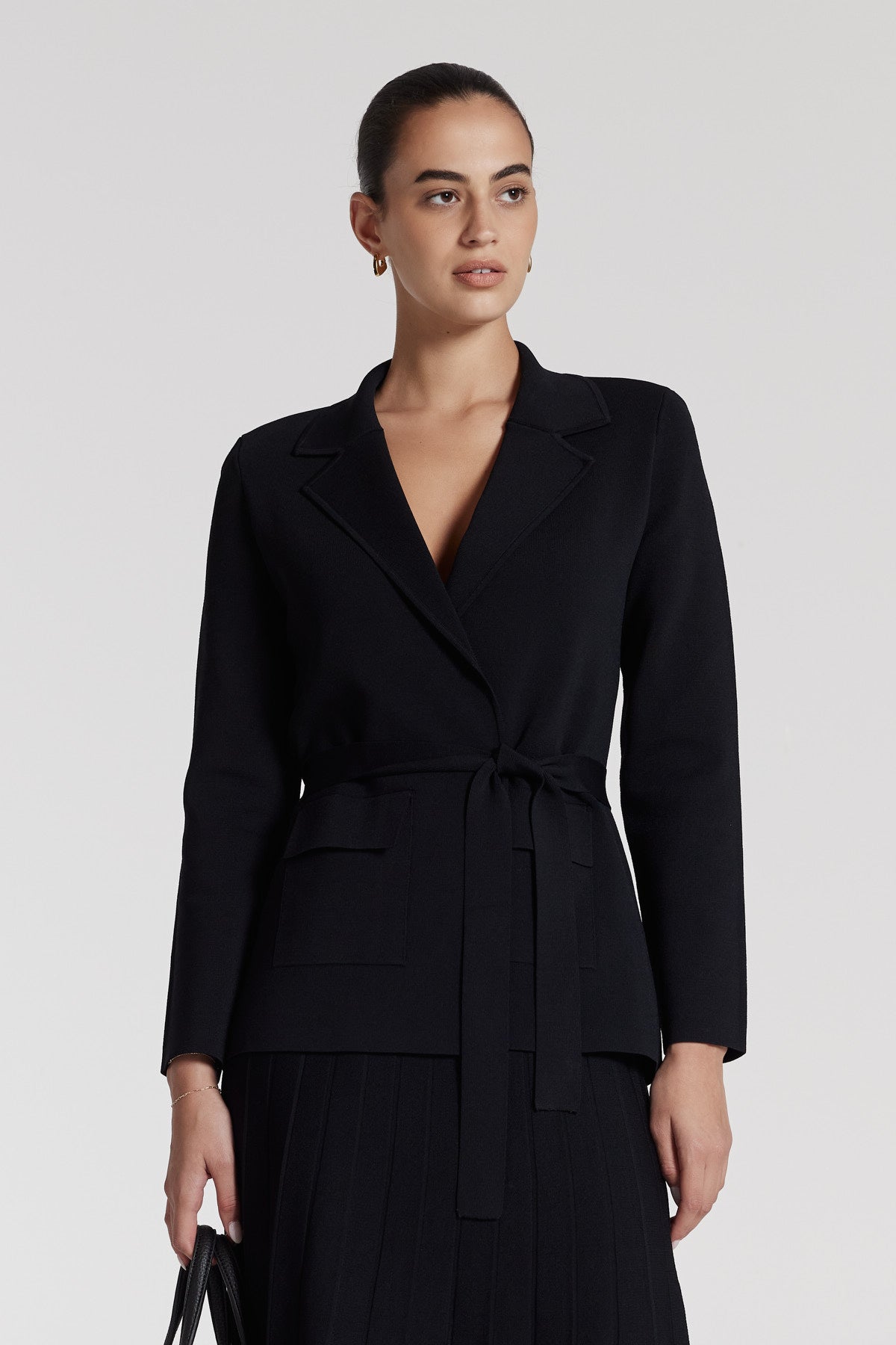 Eva Crepe Jacket - Black-Perri Cutten