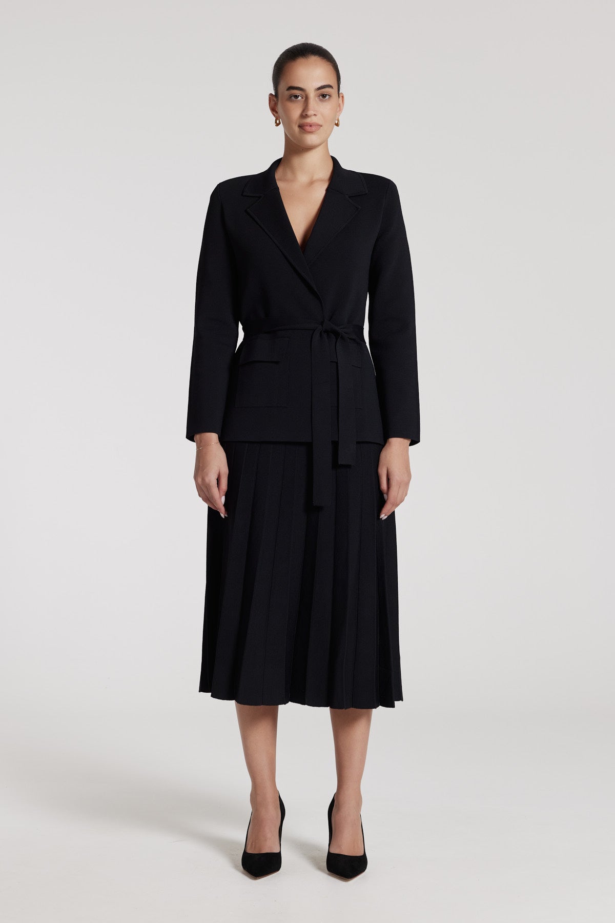 Eva Crepe Jacket - Black-Perri Cutten