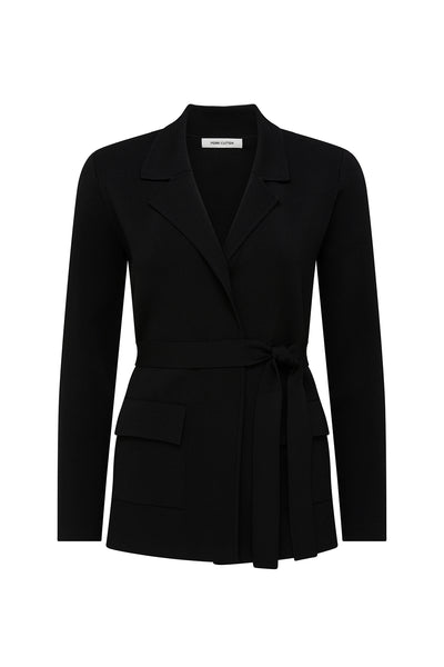 Eva Crepe Jacket - Black-Perri Cutten