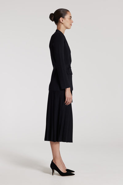 Eva Crepe Jacket - Black-Perri Cutten