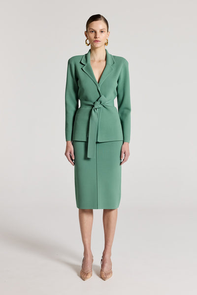 Milano Knit Jacket - Powder Green-Perri Cutten