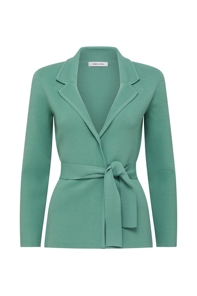 Milano Knit Jacket - Powder Green-Perri Cutten