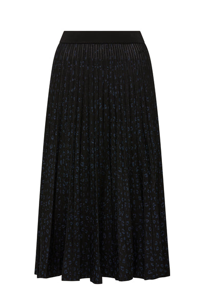 Calista Metallic Skirt - Black/Blue-Perri Cutten