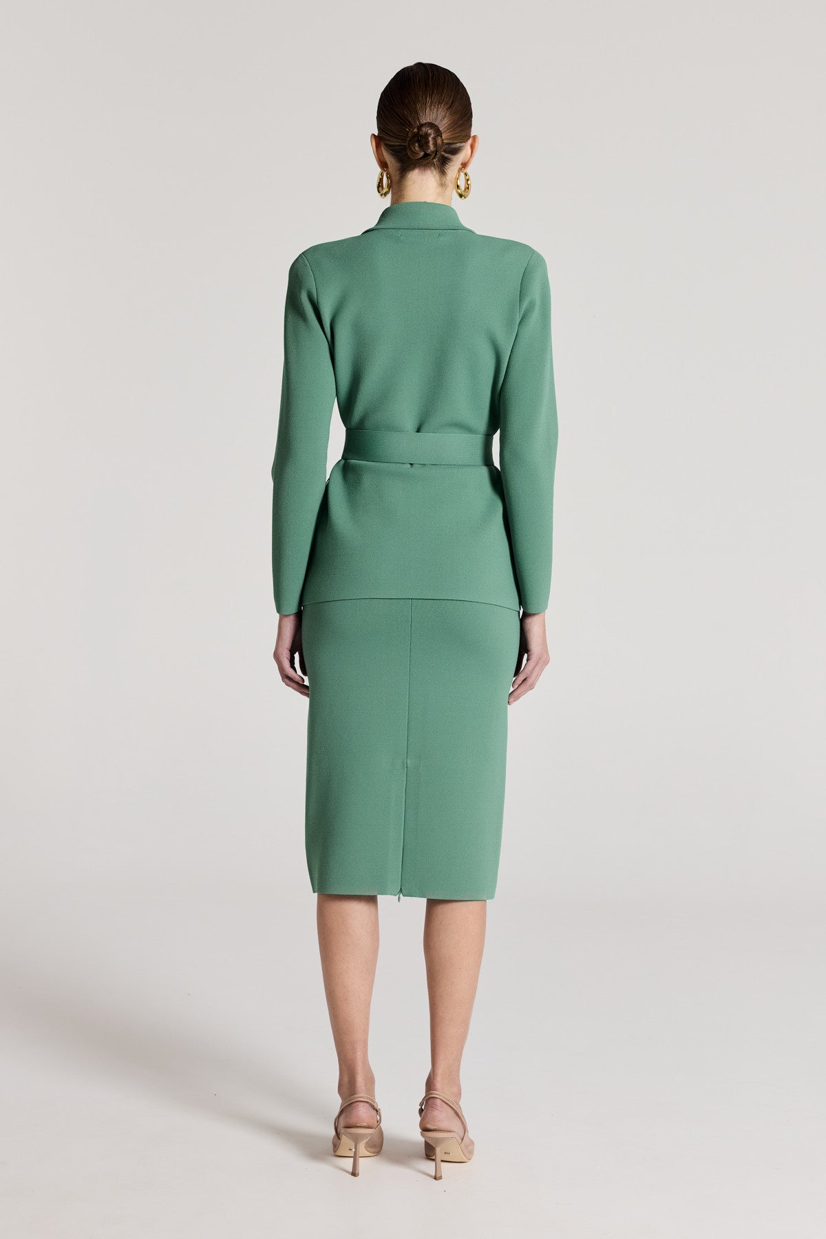 Ella Crepe Knit Skirt - Powder Green-Perri Cutten