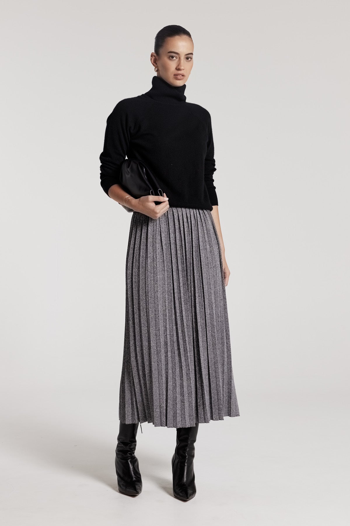 Stella Knit Skirt - Silver-Perri Cutten