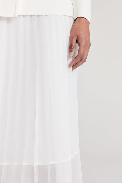 Stella Pleat Skirt - White-Perri Cutten