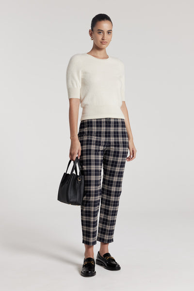 Roman Check Pant - Camel/Navy-Perri Cutten