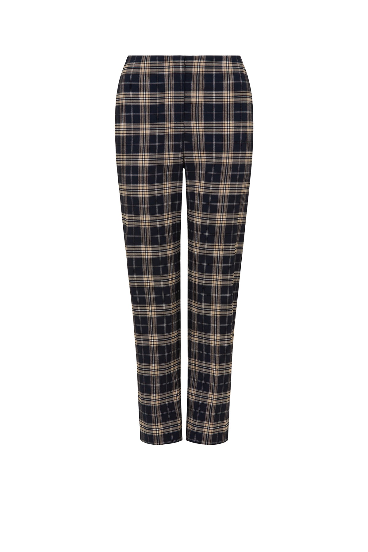 Roman Check Pant - Camel/Navy-Perri Cutten