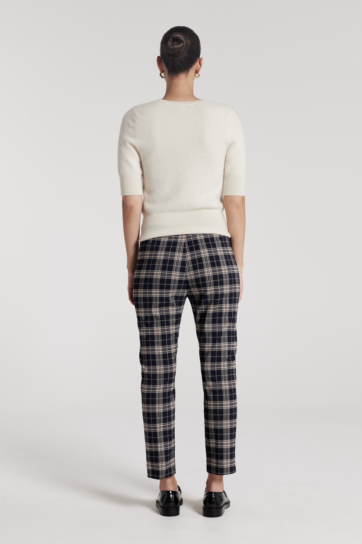 Roman Check Pant - Camel/Navy-Perri Cutten