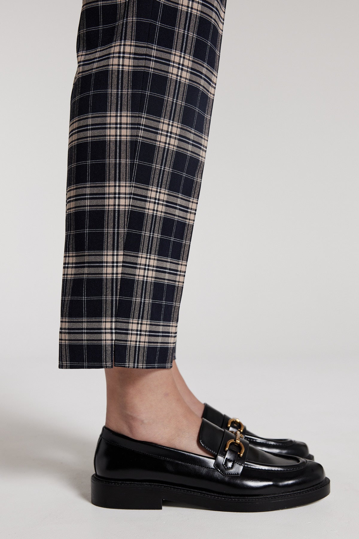 Roman Check Pant - Camel/Navy-Perri Cutten