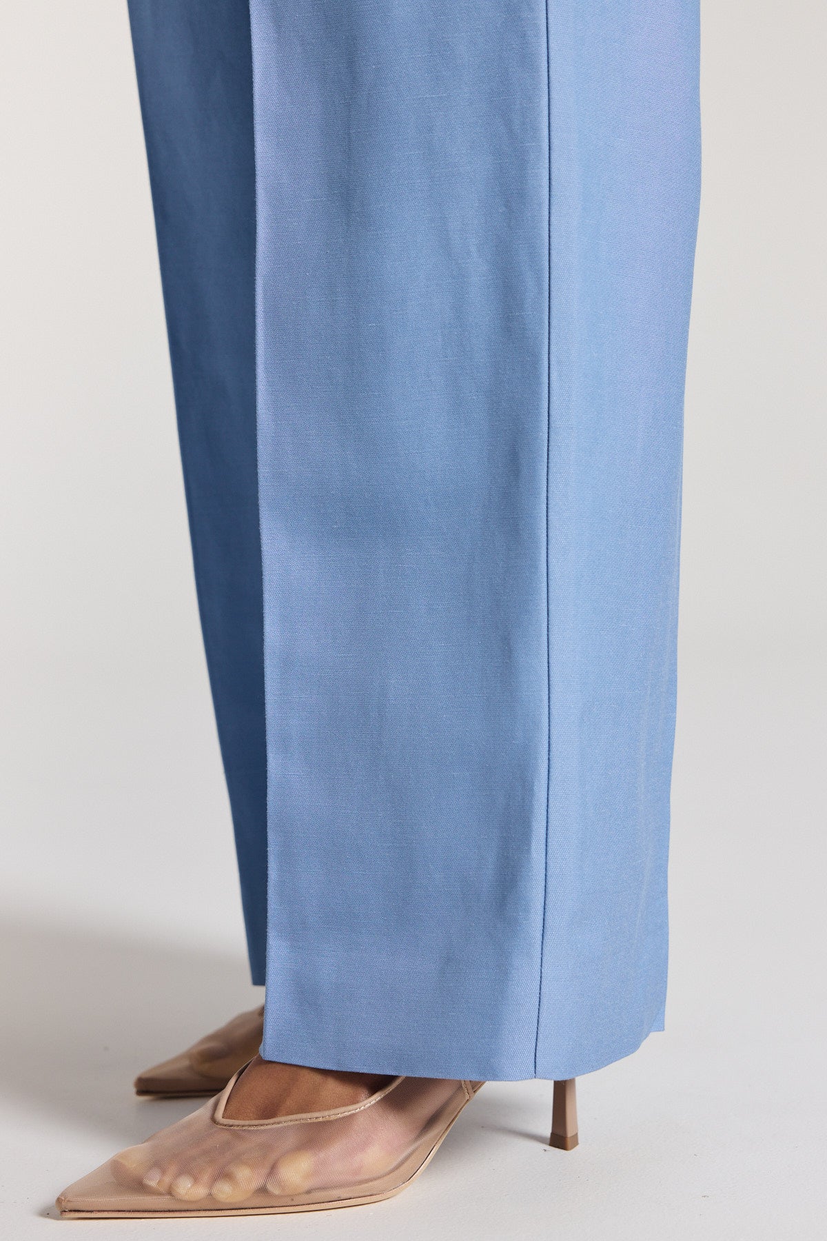 Clemence Linen Pant - Powder Blue-Perri Cutten