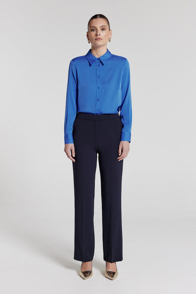 Luisa Silk Shirt - Blue-Perri Cutten