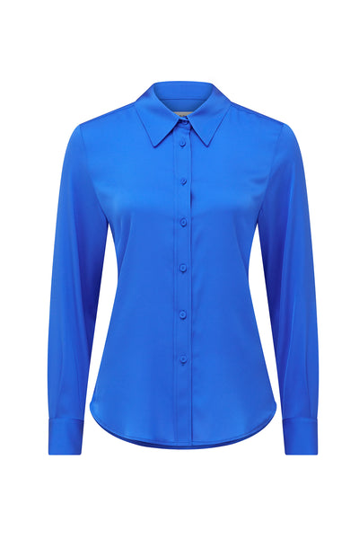 Luisa Silk Shirt - Blue-Perri Cutten