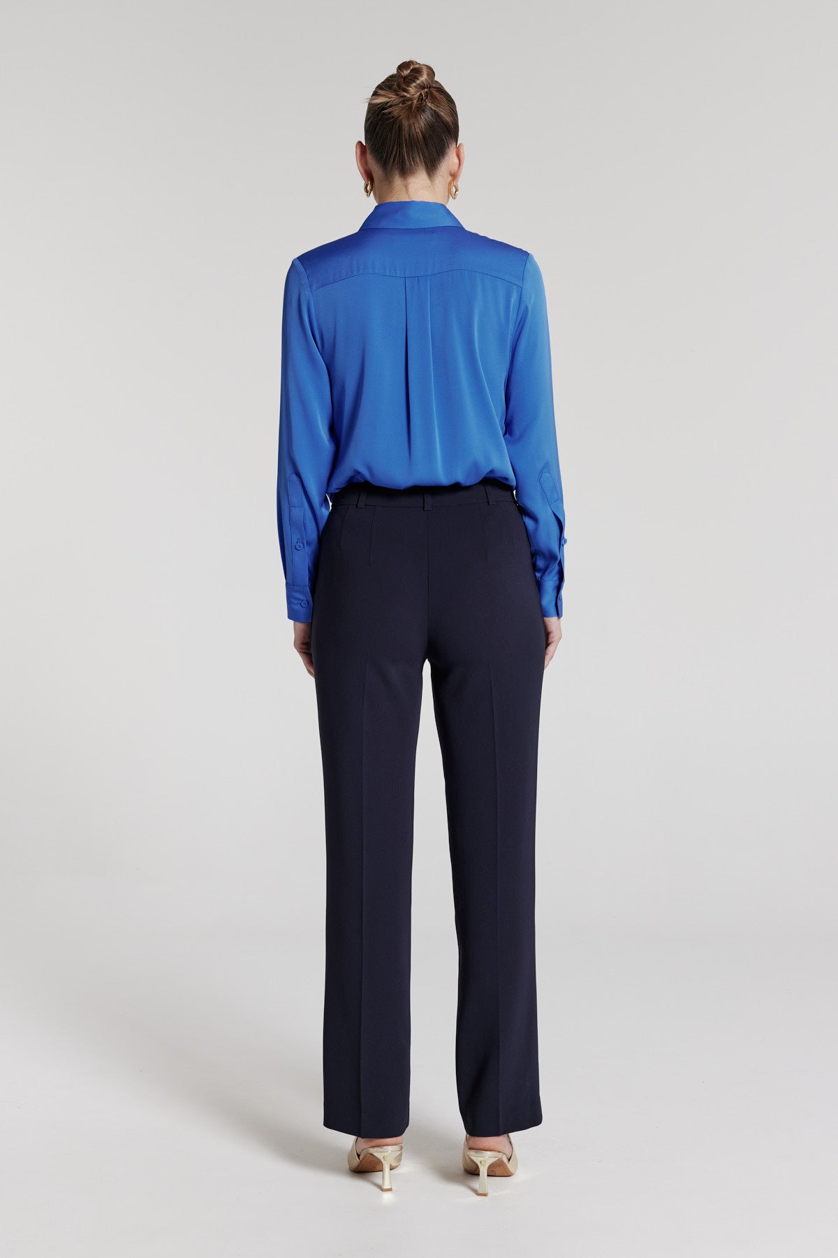 Luisa Silk Shirt - Blue-Perri Cutten