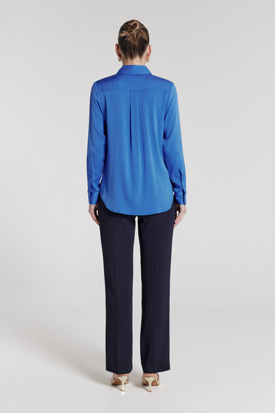 Luisa Silk Shirt - Blue-Perri Cutten