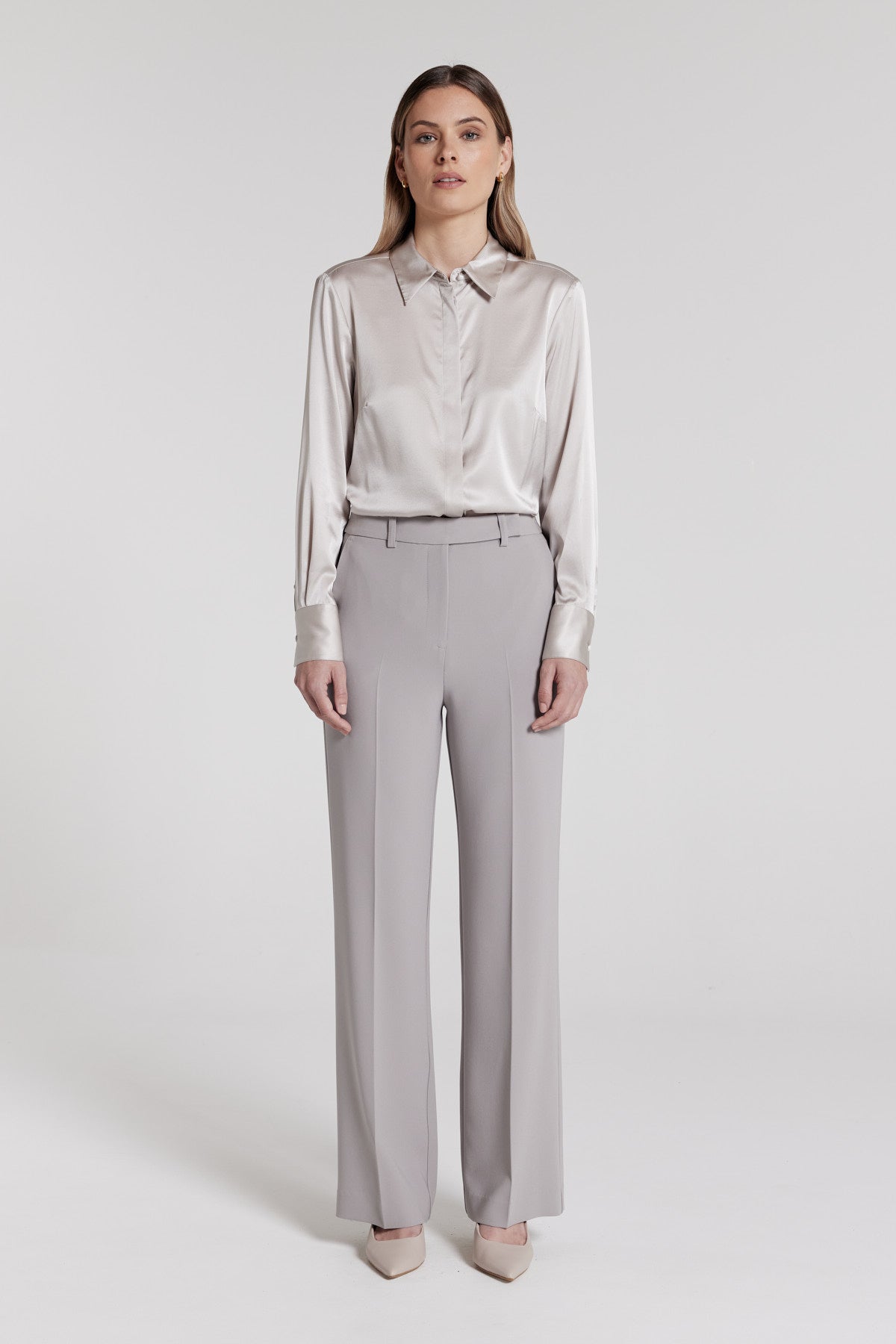 Jessica Silk Shirt - Dove-Perri Cutten