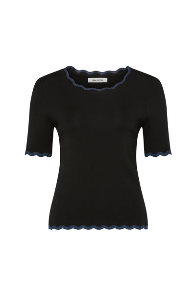 Calista Metallic Top - Black/Blue-Perri Cutten