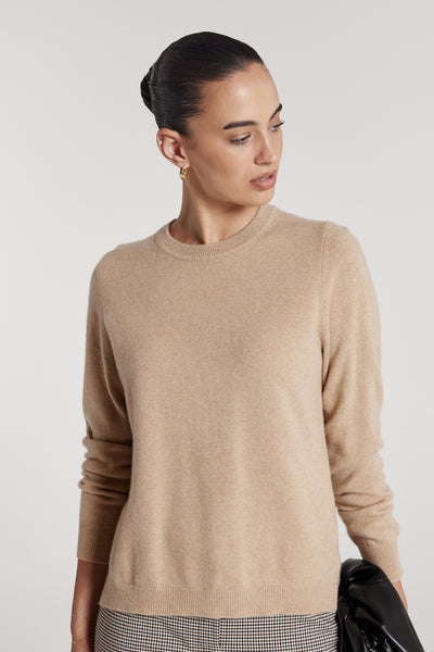 Cashmere Crew Jumper - Camel-Perri Cutten