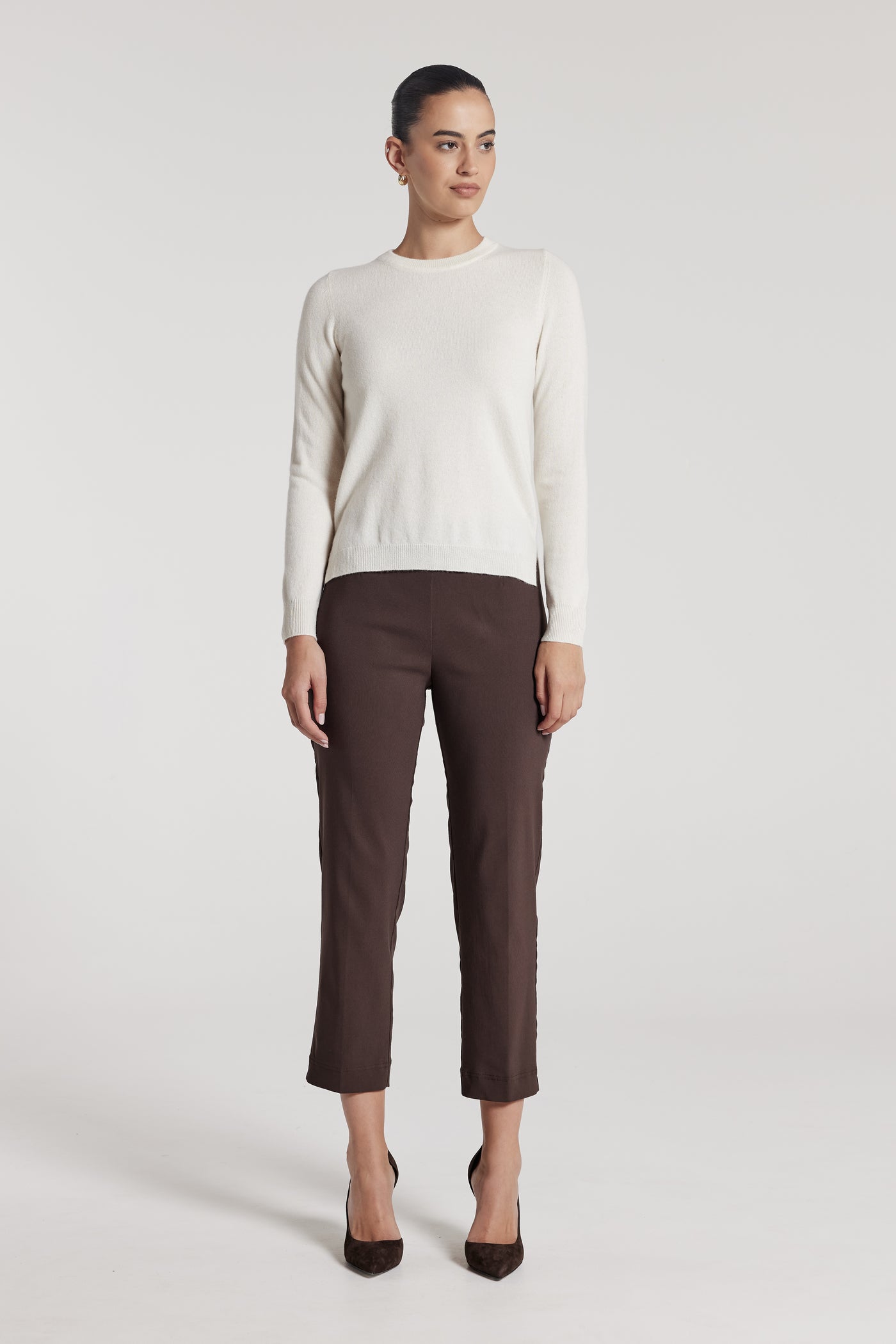 Cashmere Crew Jumper - Cream-Perri Cutten