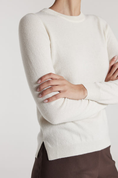 Cashmere Crew Jumper - Cream-Perri Cutten