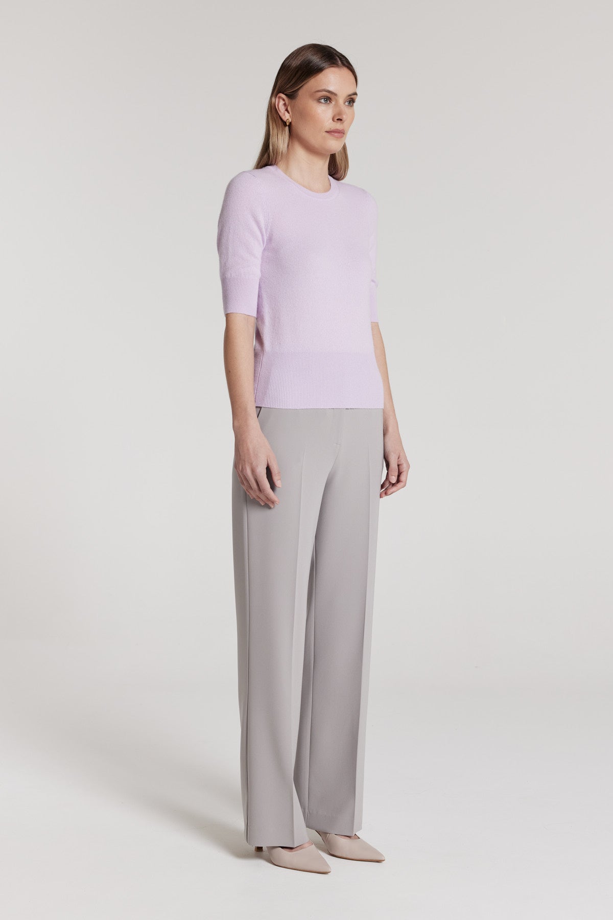 Silvia Cashmere Knit Top - Lilac-Perri Cutten