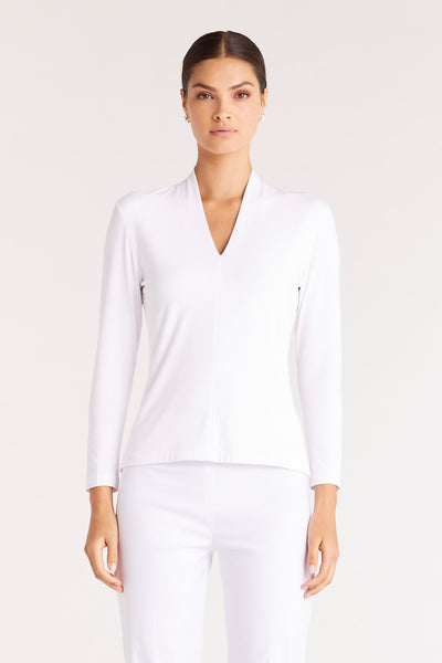 Amalie Jersey Top - White-Perri Cutten