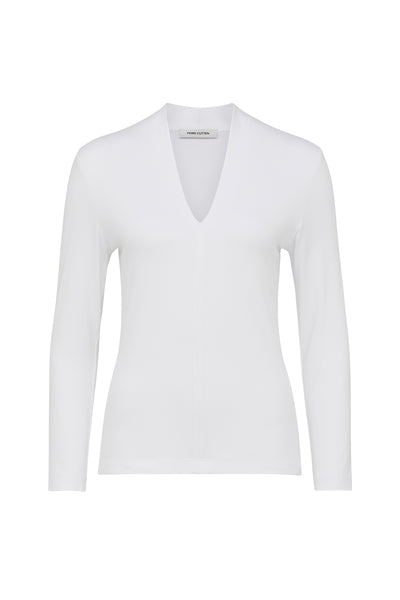 Amalie Jersey Top - White-Perri Cutten