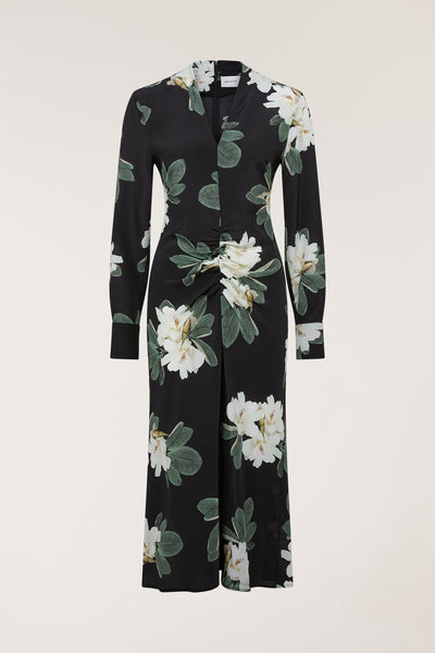 Magnolia Silk Dress - Black/Ivory-Perri Cutten