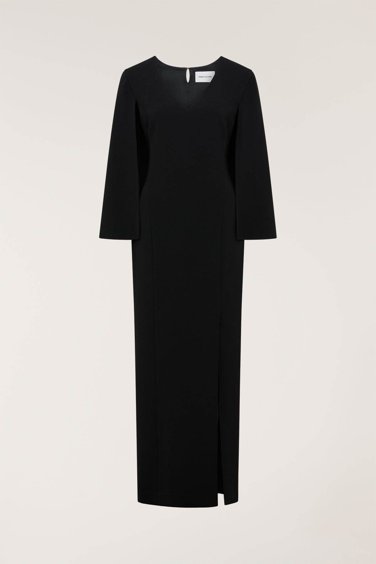 Cape Sleeve Gown - Black-Perri Cutten
