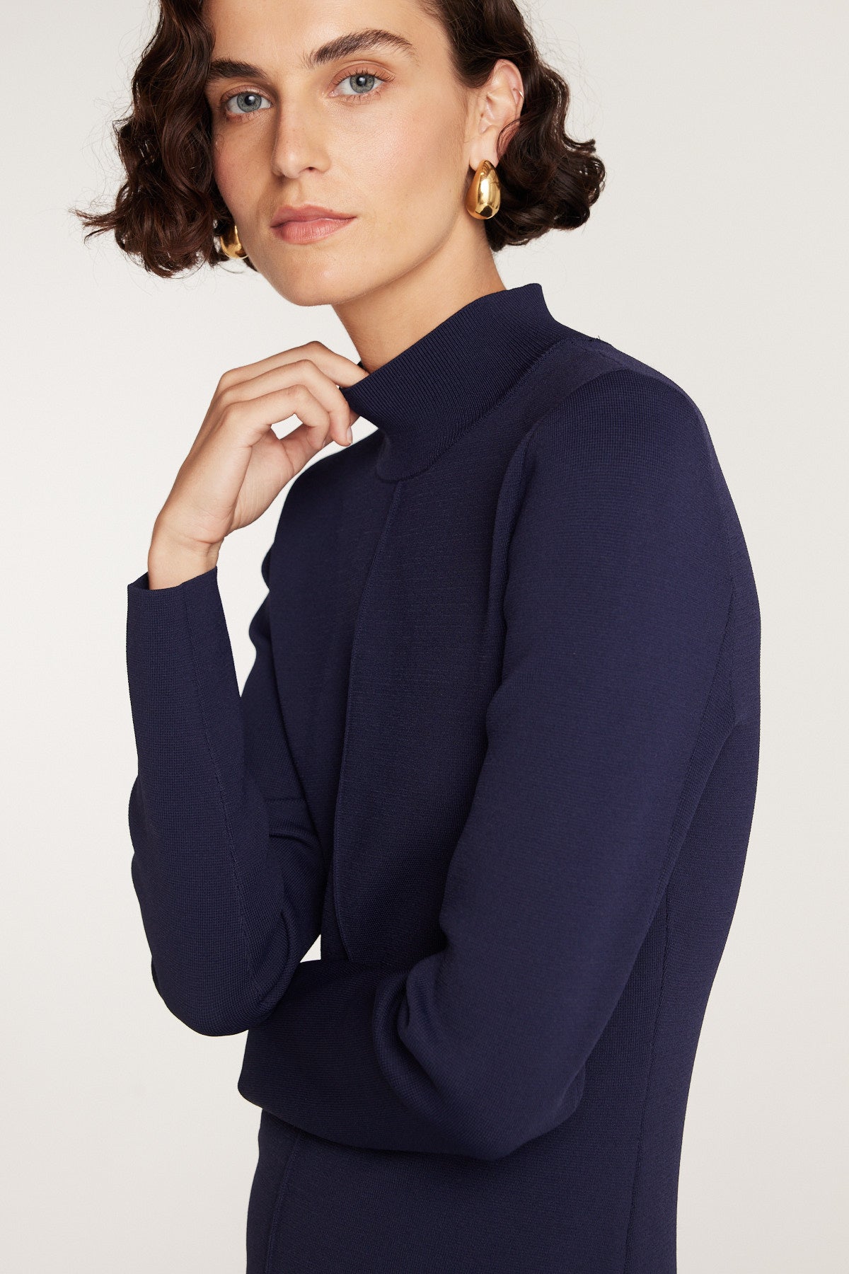 Crepe Knit Dress - Indigo-Perri Cutten