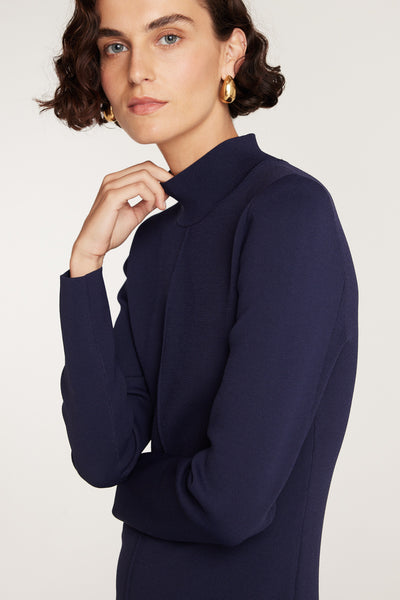Crepe Knit Dress - Indigo-Perri Cutten