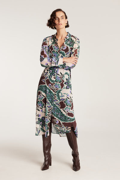Ines Silk Shirtmaker Dress - Paisley-Perri Cutten