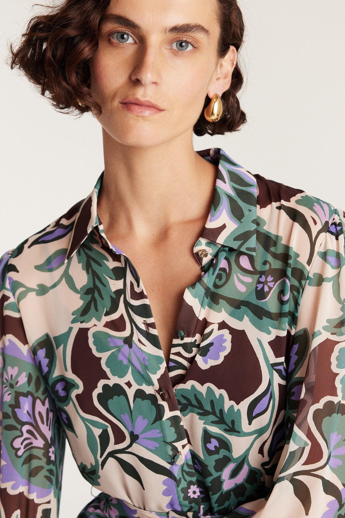 Ines Silk Shirtmaker Dress - Paisley-Perri Cutten