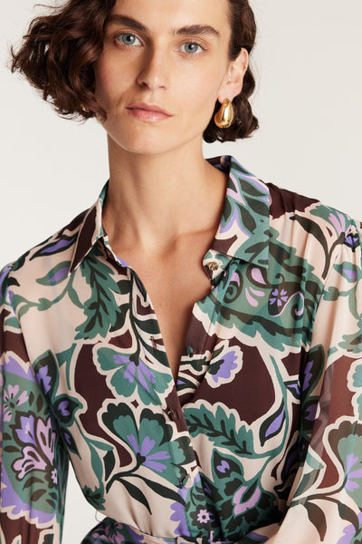 Ines Silk Shirtmaker Dress - Paisley-Perri Cutten