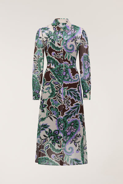 Ines Silk Shirtmaker Dress - Paisley-Perri Cutten
