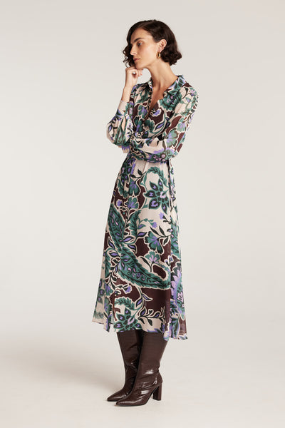 Ines Silk Shirtmaker Dress - Paisley-Perri Cutten