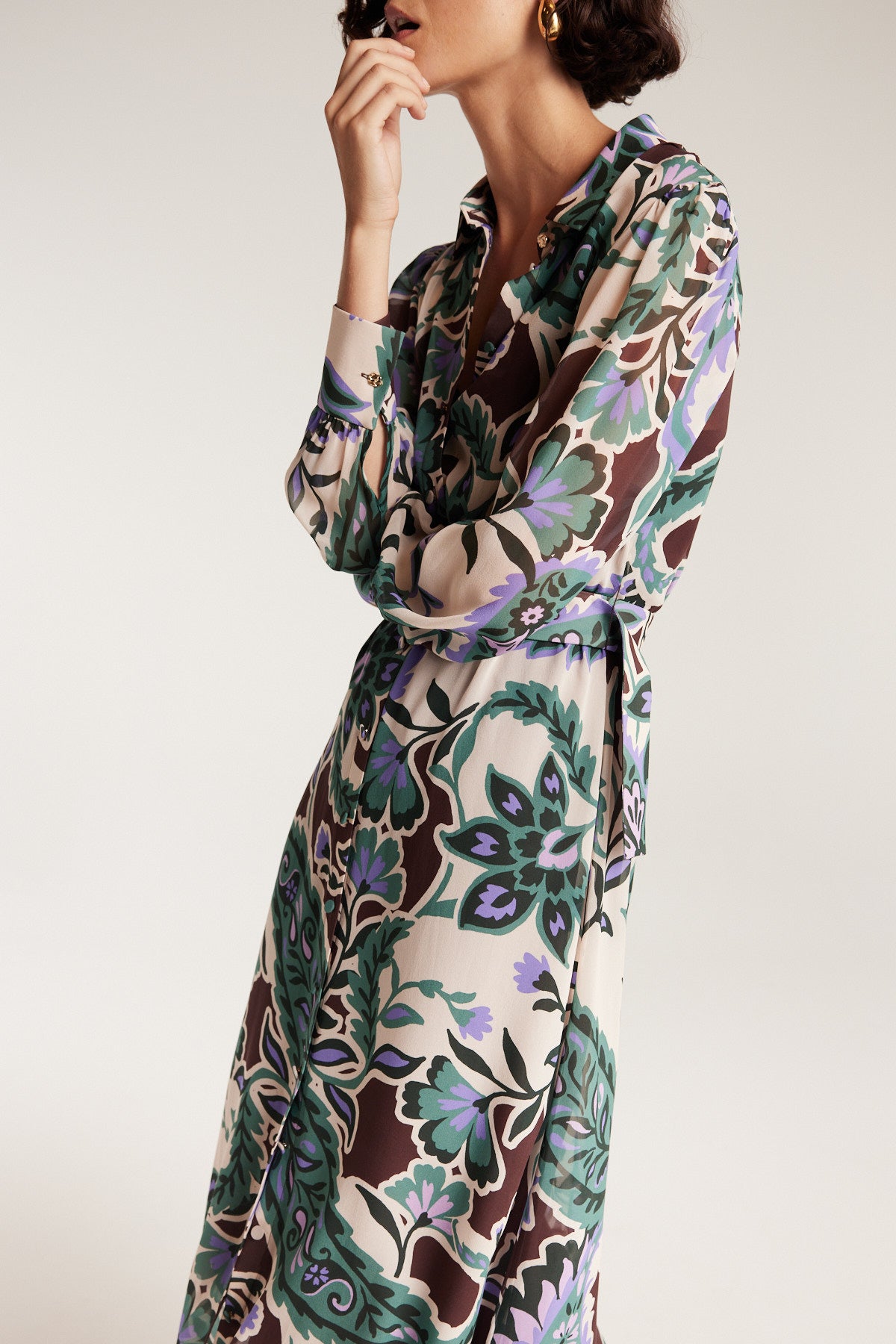 Ines Silk Shirtmaker Dress - Paisley-Perri Cutten