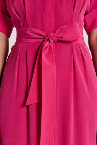 Clara Silk Shirtmaker Dress - Pink-Perri Cutten