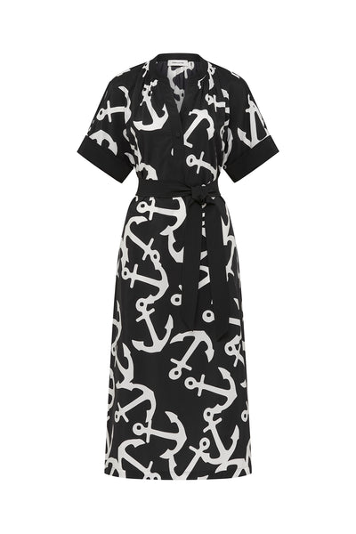 Portofino Dress - Black/White-Perri Cutten