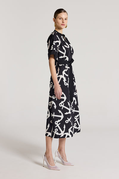 Portofino Dress - Black/White-Perri Cutten