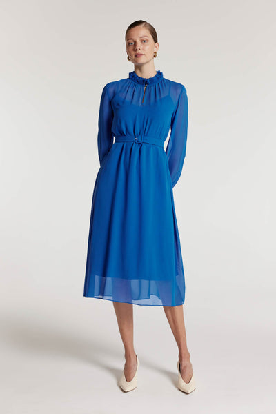 Abigail Silk Dress - Cobalt-Perri Cutten