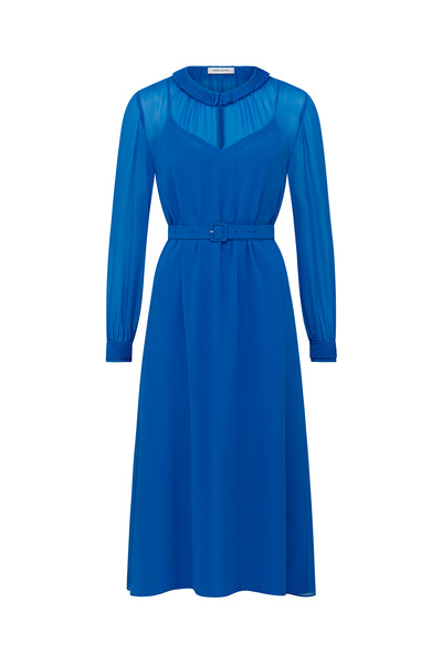 Abigail Silk Dress - Cobalt-Perri Cutten