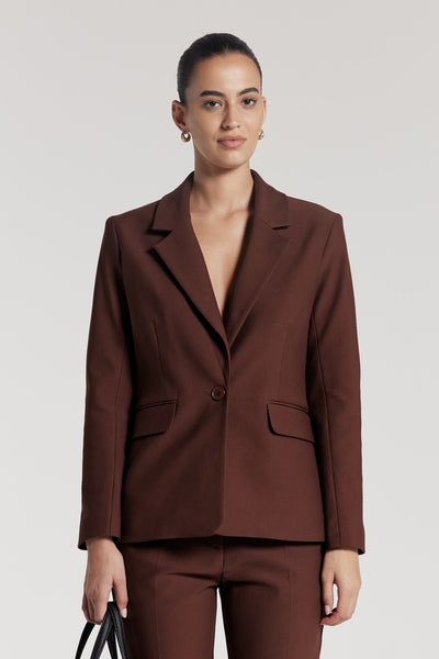 Regent Ponte Jacket - Cognac-Perri Cutten